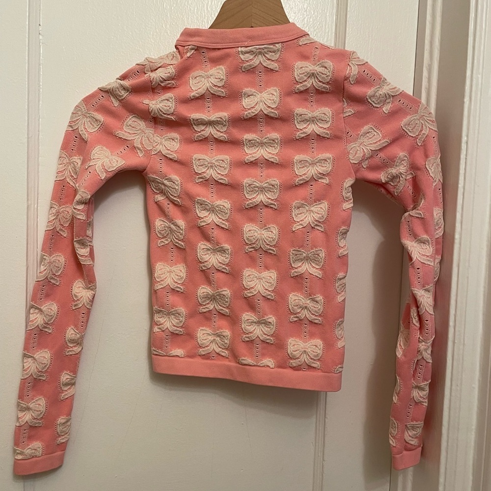 NEW Urban Outfitters|Out From Under Jacquard Seamless Knit Cardigan in Pink Xs/S - Picture 3 of 7